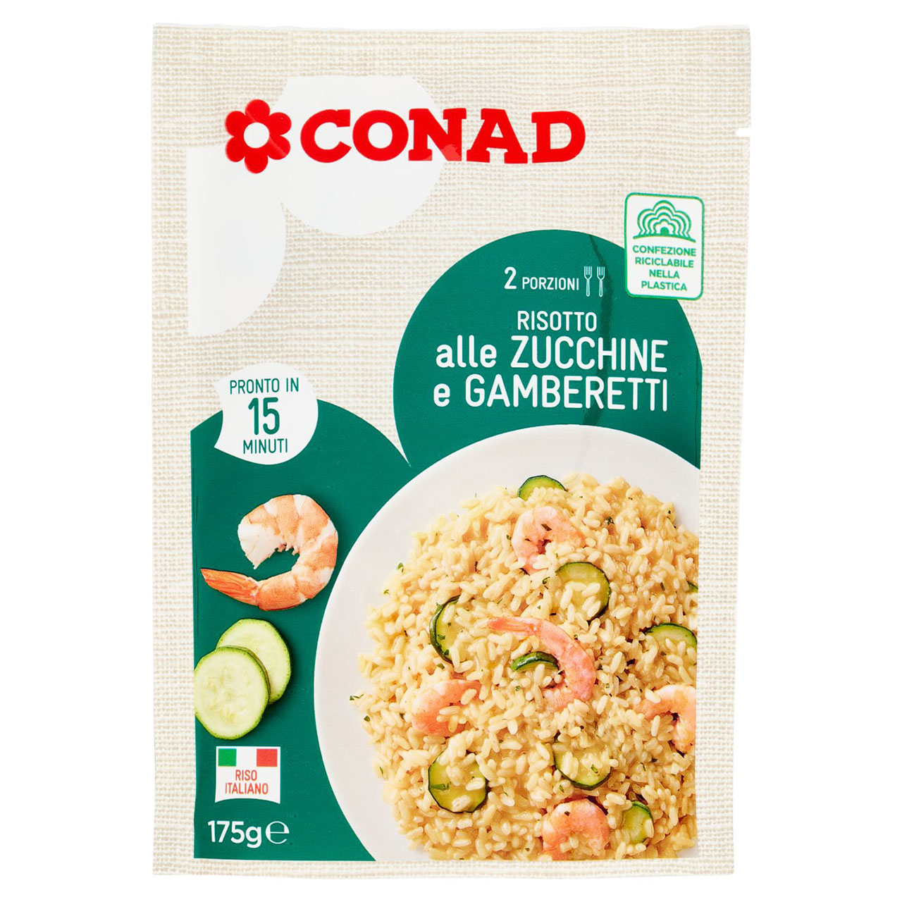 Risotto alle Zucchine e Gamberetti 175 g Conad