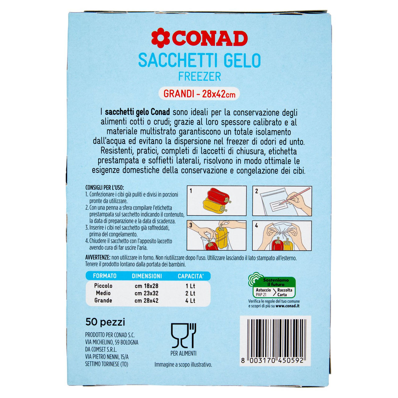 Sacchetti Gelo Grandi 28x42cm 50pz Conad online