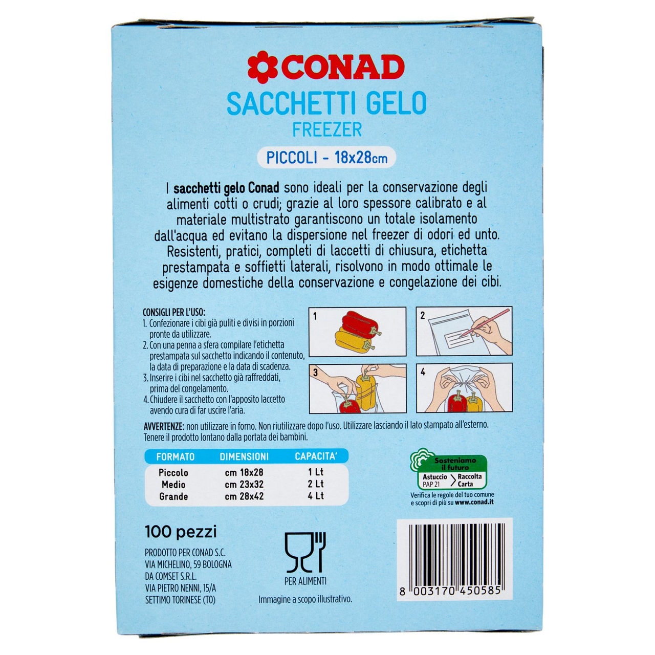 Sacchetti Gelo Piccoli 18x28cm Conad online