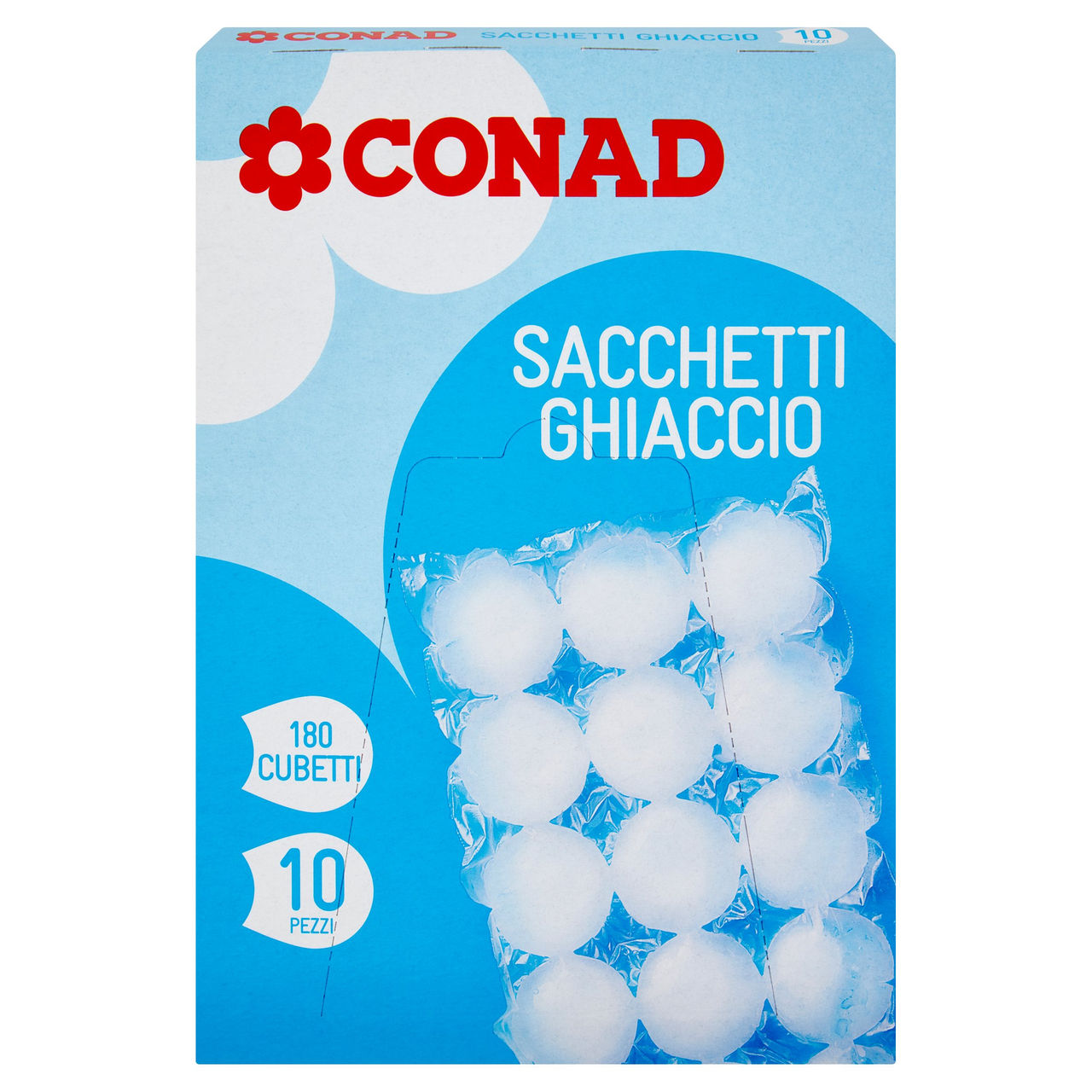 Sacchetti Ghiaccio 180 Cubetti 10 pezzi Conad