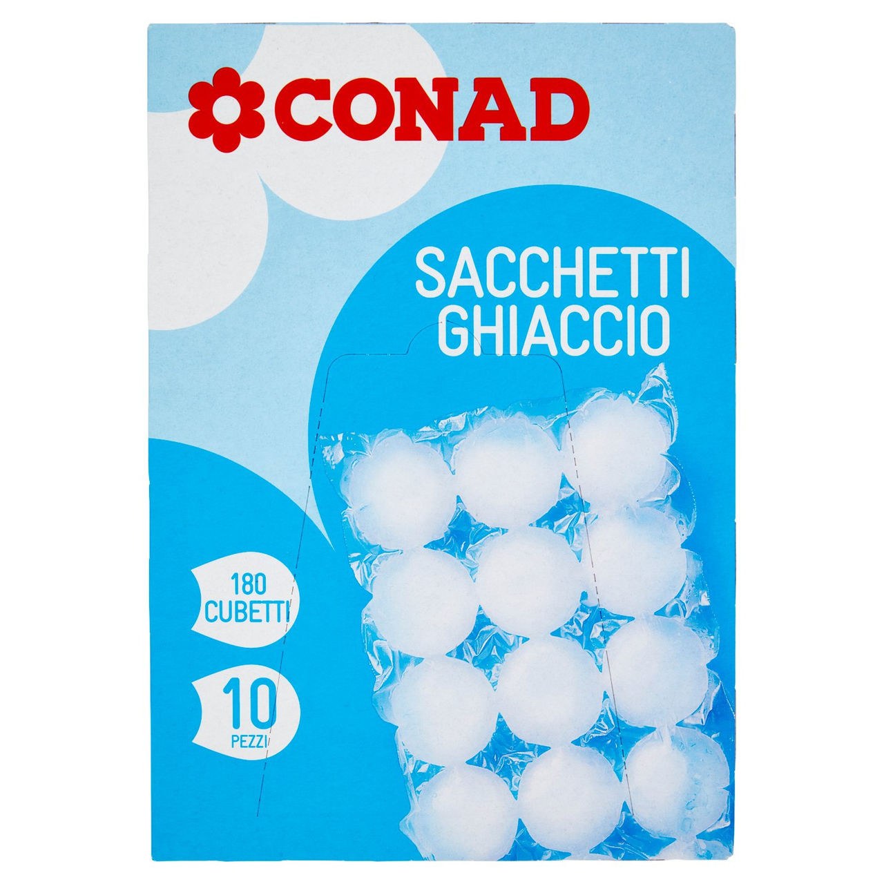 Sacchetti Ghiaccio 180 Cubetti 10 pezzi Conad