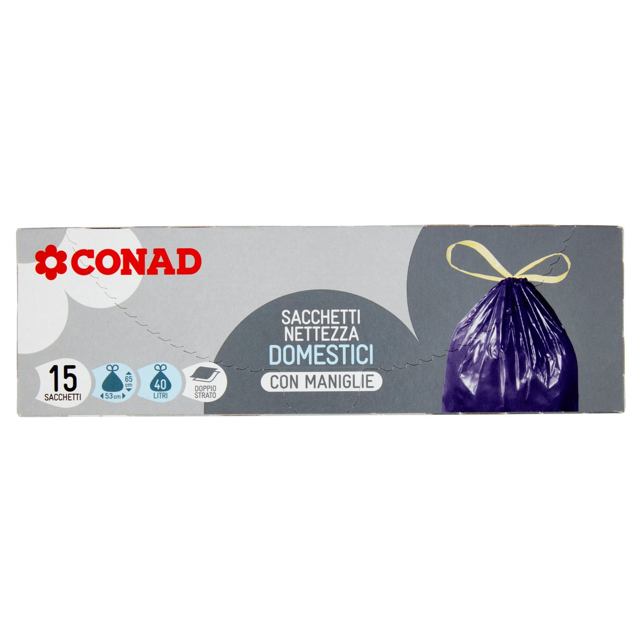 15 Sacchi nettezza Domestici con Maniglie Conad