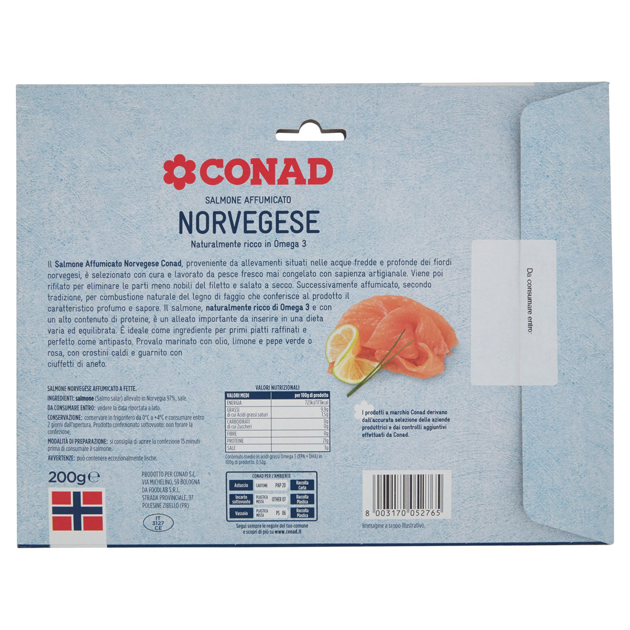 CONAD Salmone Affumicato Norvegese 200 g