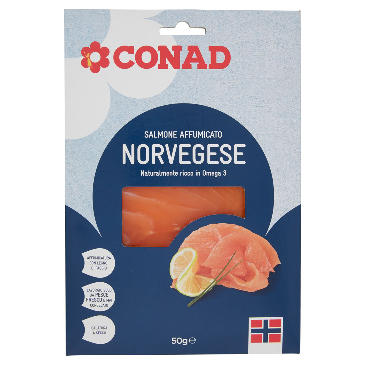 Salmone Affumicato Norvegese 50 g Conad