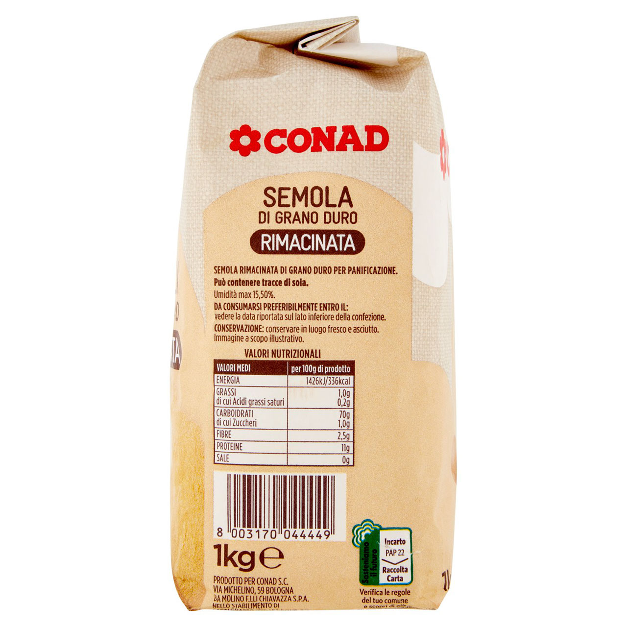 Semola di grano duro Rimacinata 1 kg Conad