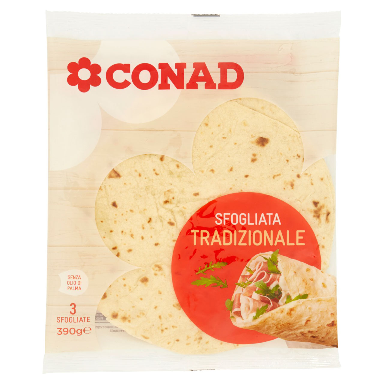 Piadina Sfogliata Tradizionale 3 x 130 g Conad