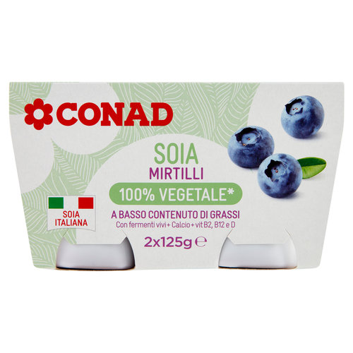 CONAD Soia Mirtilli 100% Vegetale* 2 x 125 g