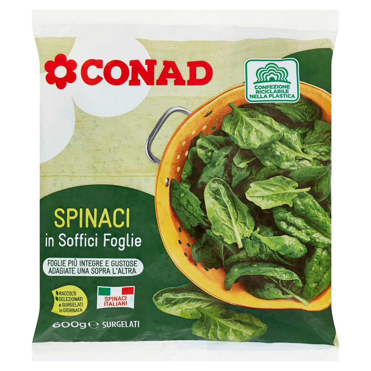 Spinaci in Soffici Foglie Surgelati 600 g Conad