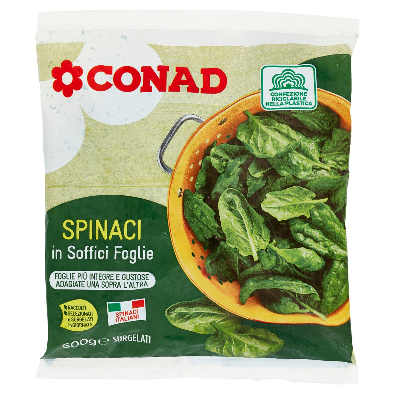 Spinaci in Soffici Foglie Surgelati 600 g Conad