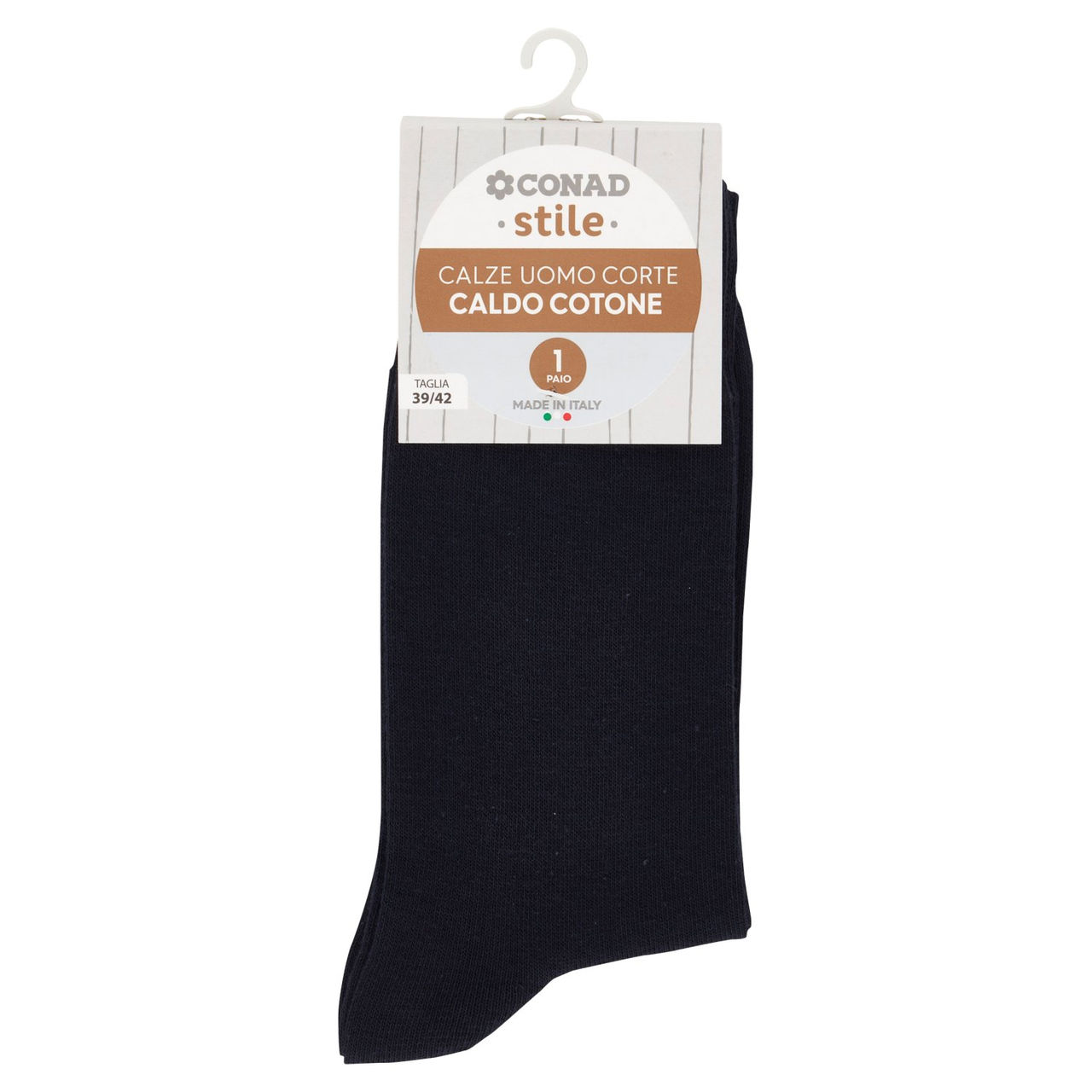 CONAD stile Calze Uomo Corte Caldo Cotone Taglia 39/42 Blu 1 Paio
