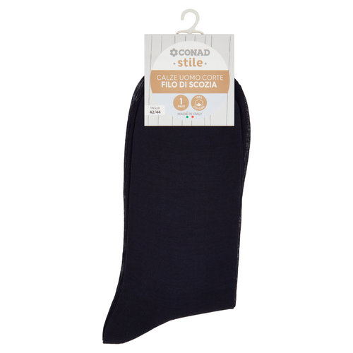 CONAD stile Calze Uomo Corte Filo di Scozia Taglia 42/44 Blu 1 Paio