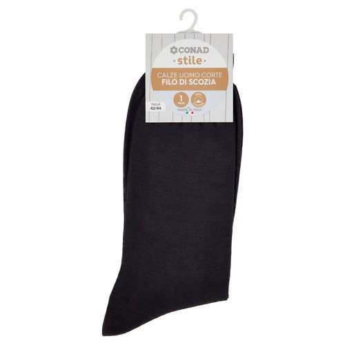 CONAD stile Calze Uomo Corte Filo di Scozia Taglia 42/44 Grigio 1 Paio