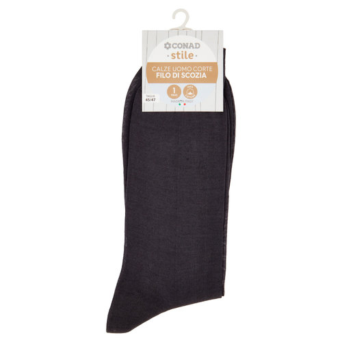 CONAD stile Calze Uomo Corte Filo di Scozia Taglia 45/47 Grigio 1 Paio
