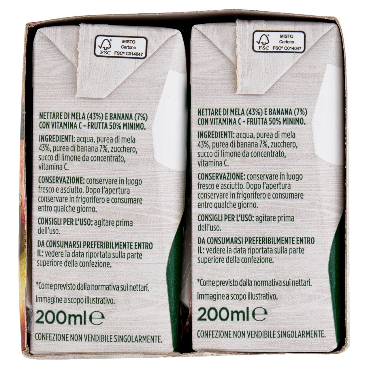 CONAD Succo e Polpa Mela e Banana 6 x 200 ml