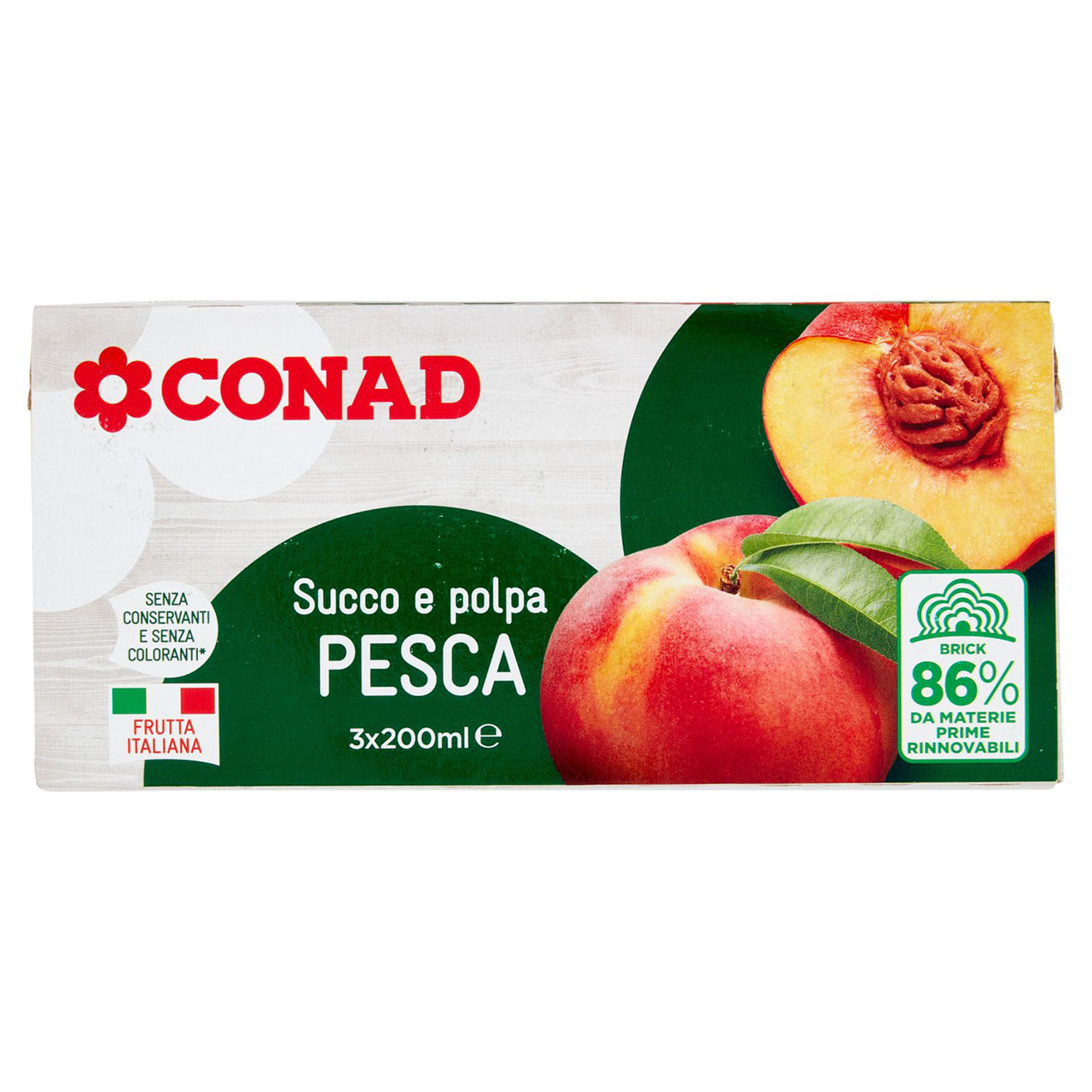 Succo e Polpa Pesca Brick 200ml x 3 Conad