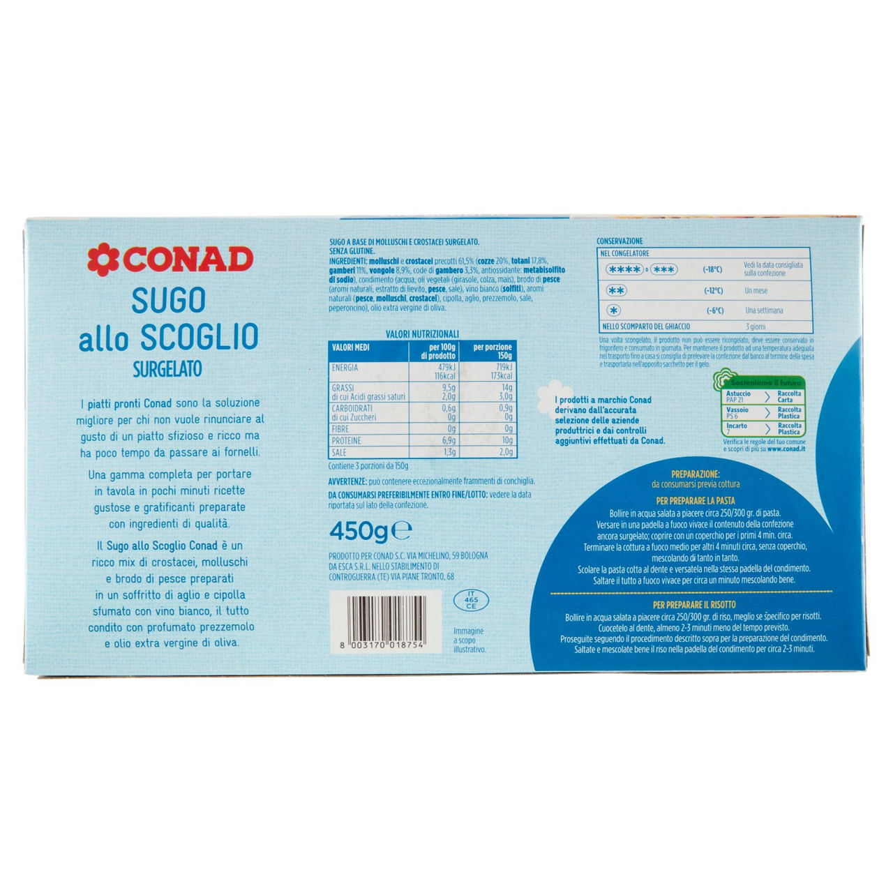 Sugo allo Scoglio Surgelato 450 g Conad