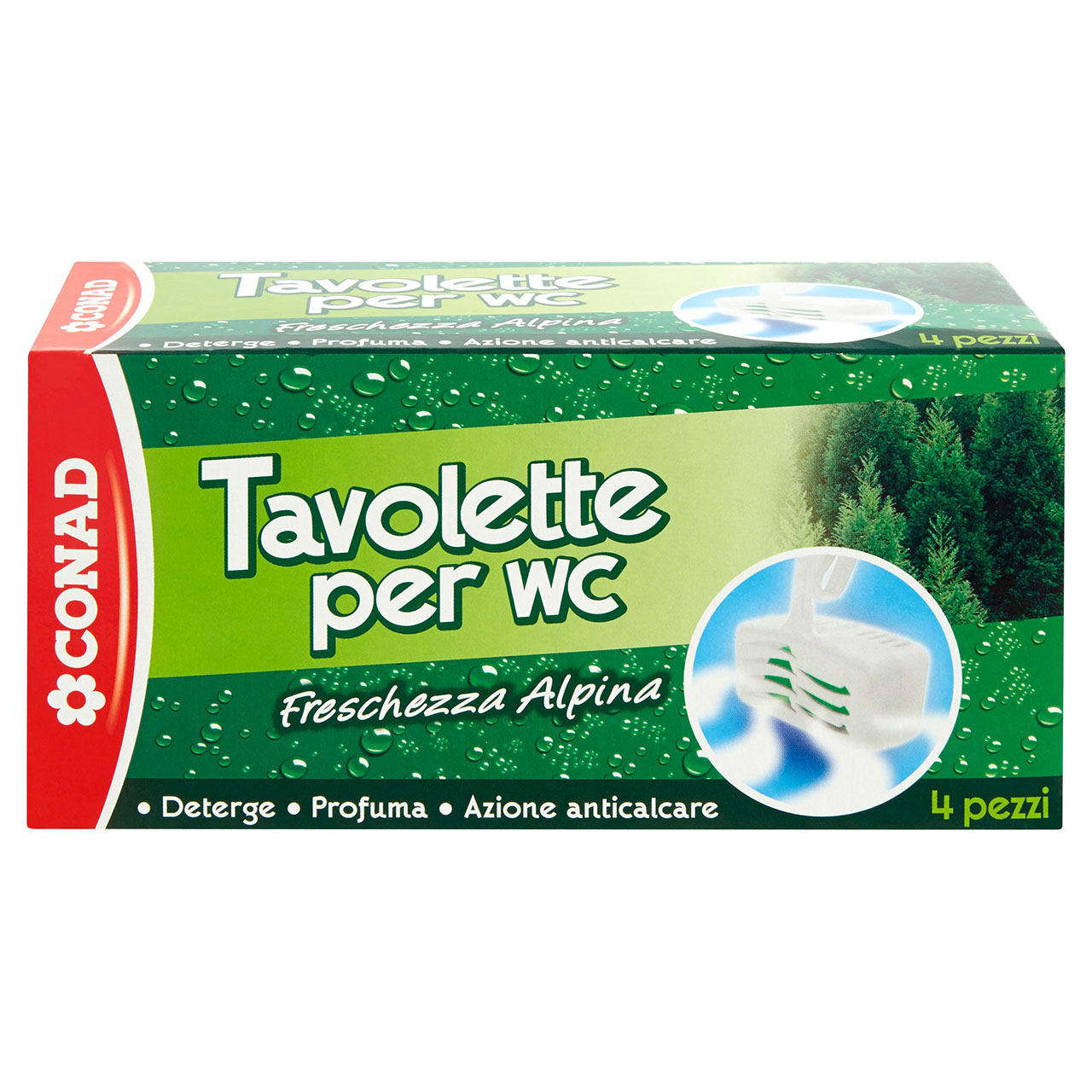 Tavolette per wc Freschezza Alpina 4 x 40 g Conad