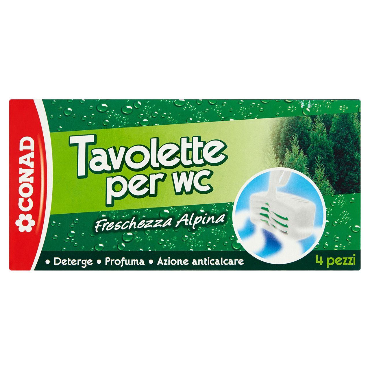 Tavolette per wc Freschezza Alpina 4 x 40 g Conad