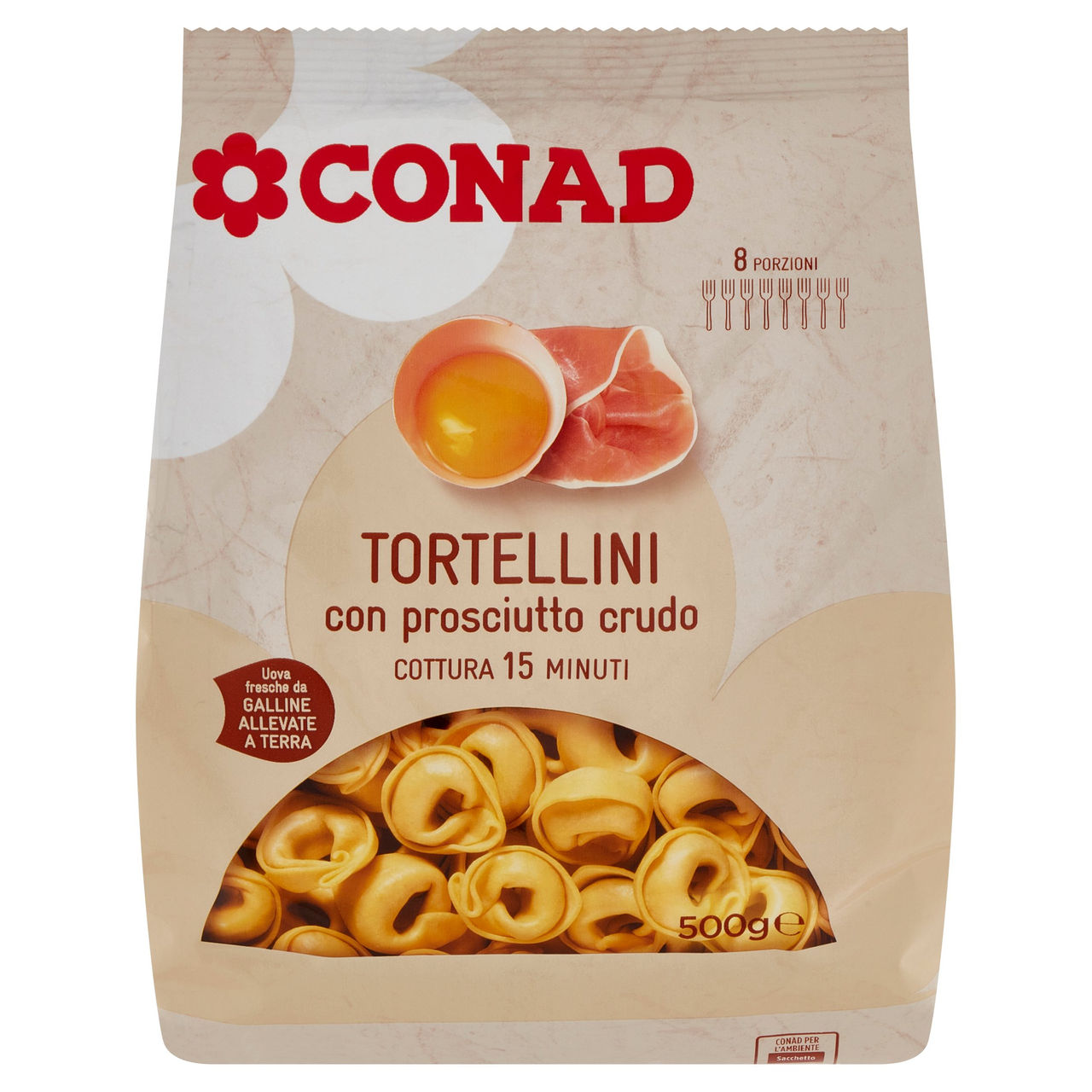 Tortellini con prosciutto crudo 500 g Conad