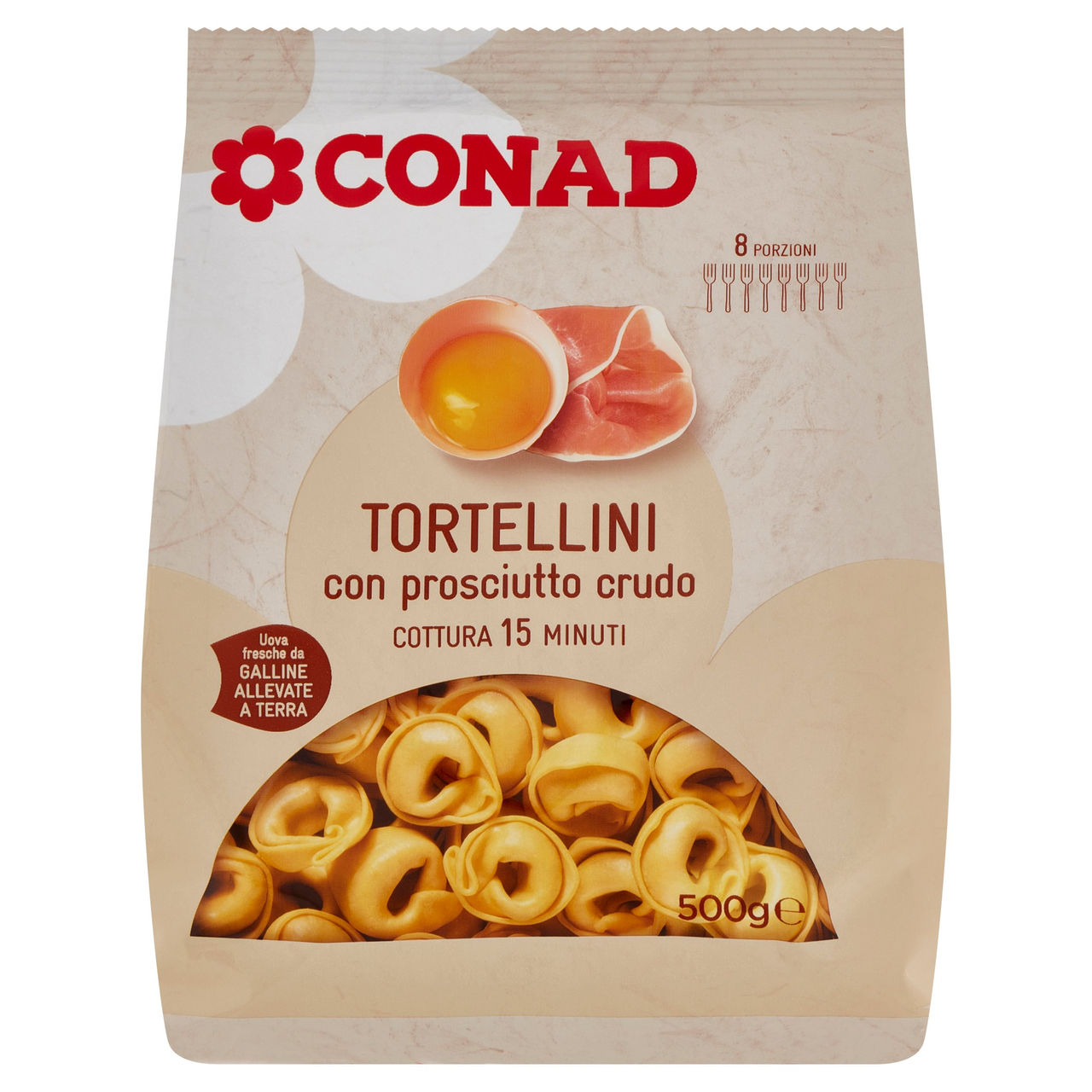 Tortellini con prosciutto crudo 500 g Conad