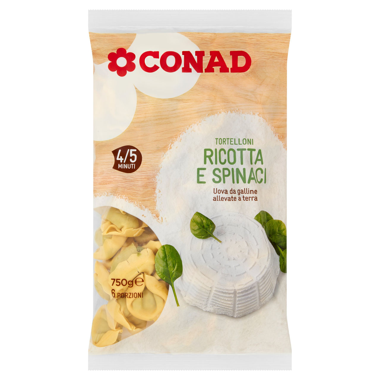 CONAD Tortelloni Ricotta e Spinaci 750 g