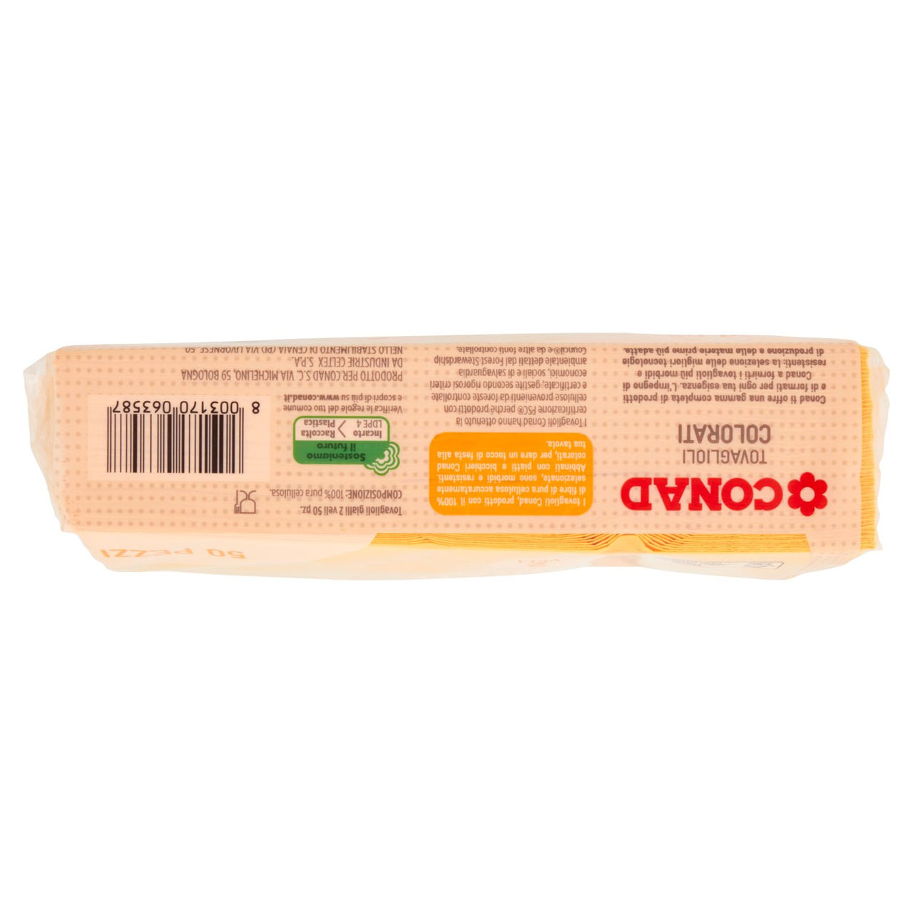 Tovaglioli gialli 2 veli 50 pz Conad