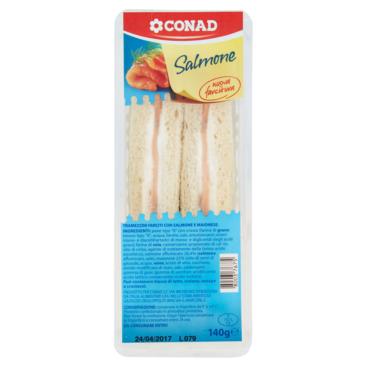 Tramezzini Salmone 140 g Conad in vendita online