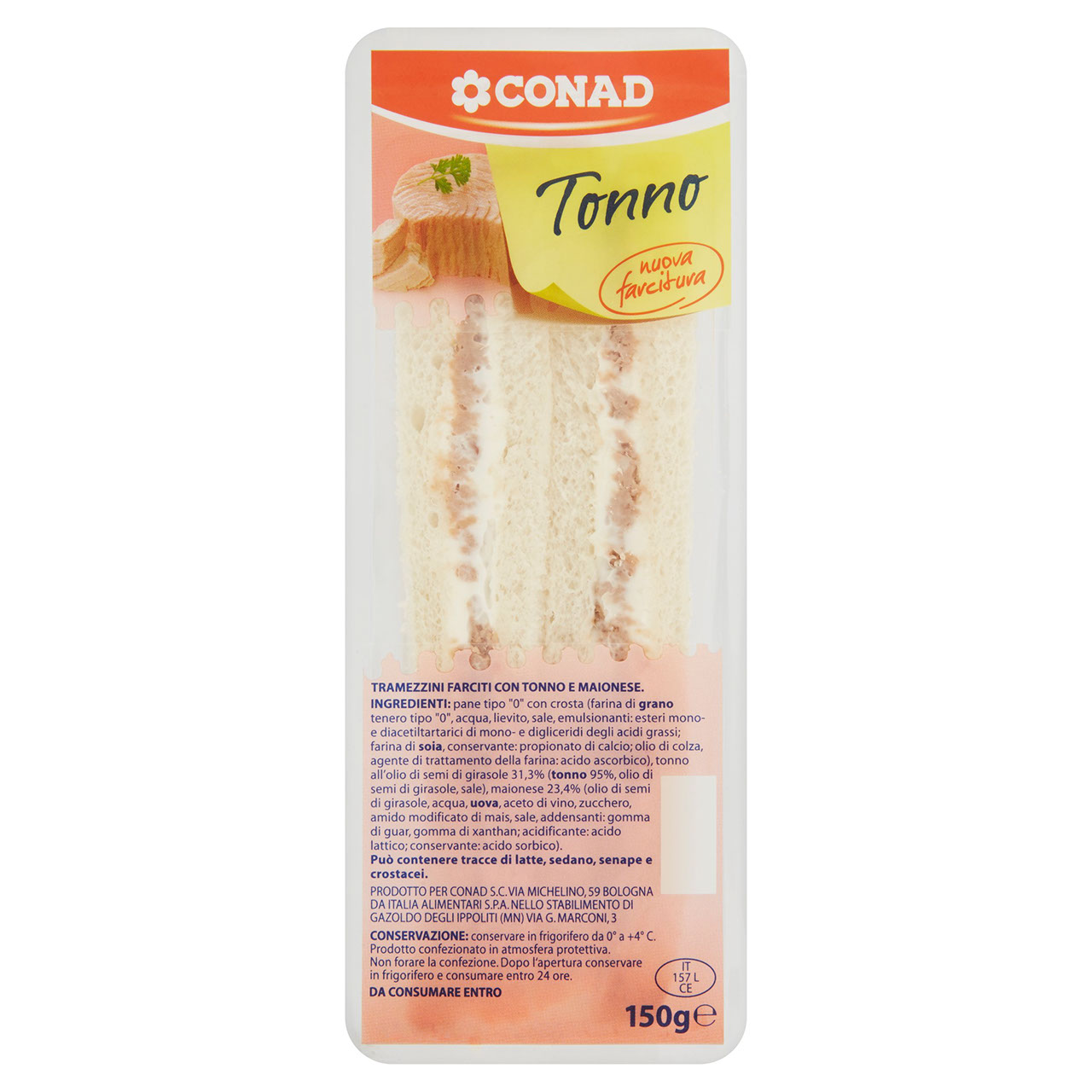 Tramezzini Tonno 150 g Conad in vendita online