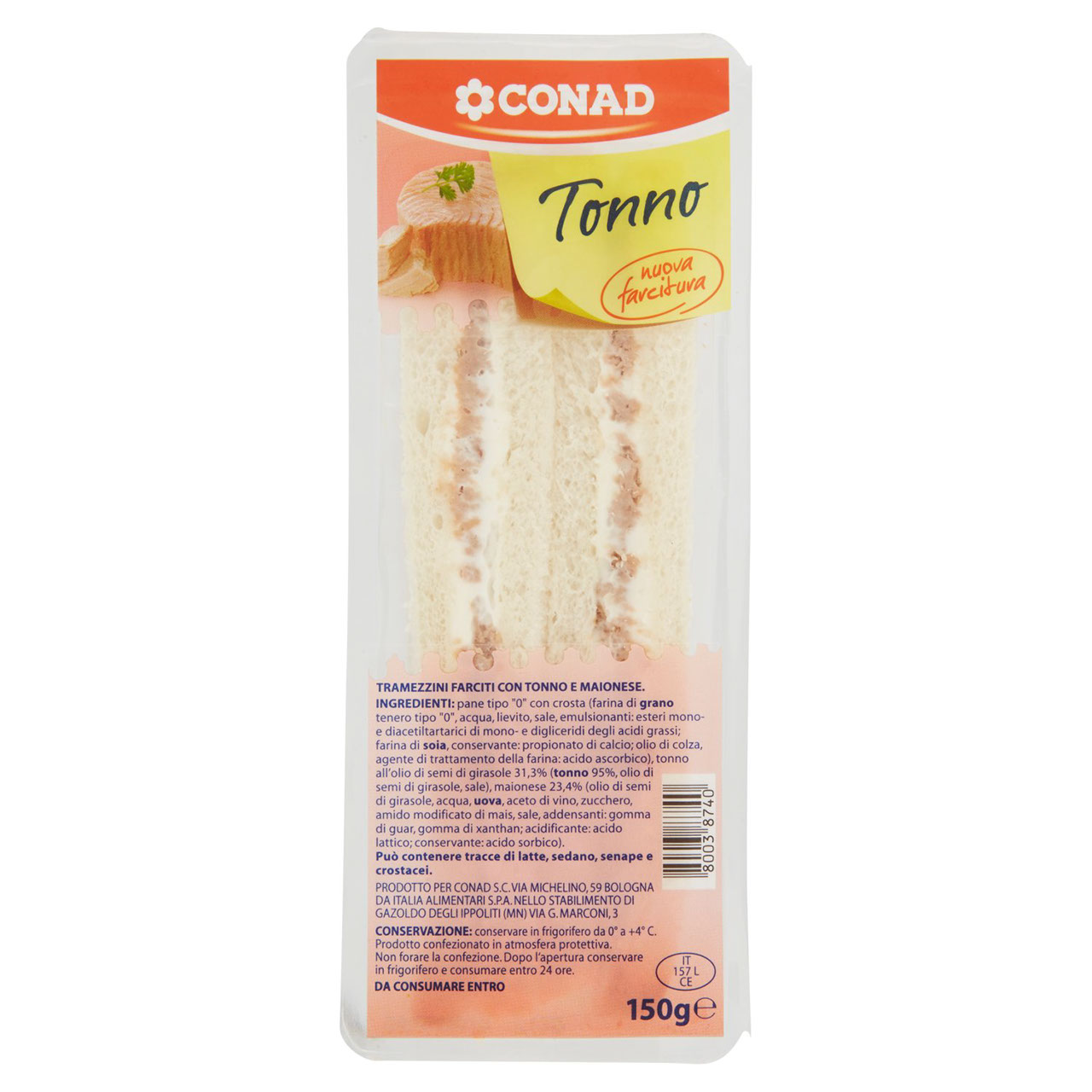 Tramezzini Tonno 150 g Conad in vendita online