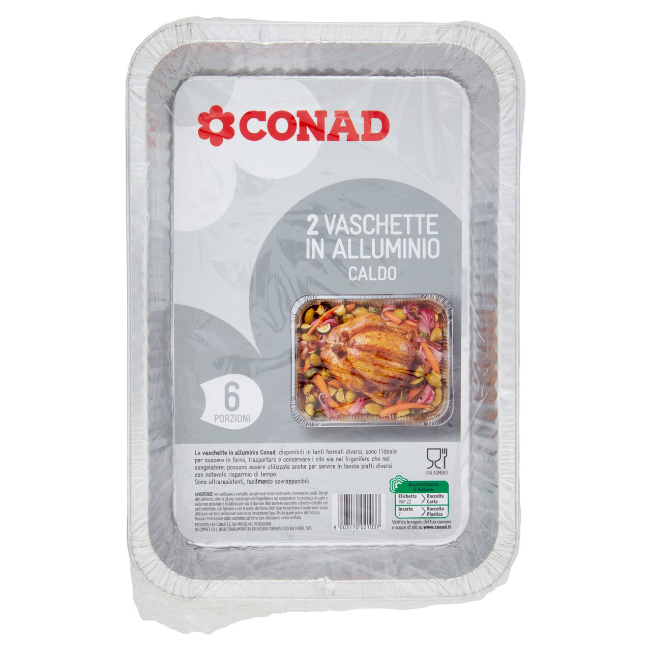 Vaschette in Alluminio Caldo 2 pezzi Conad online