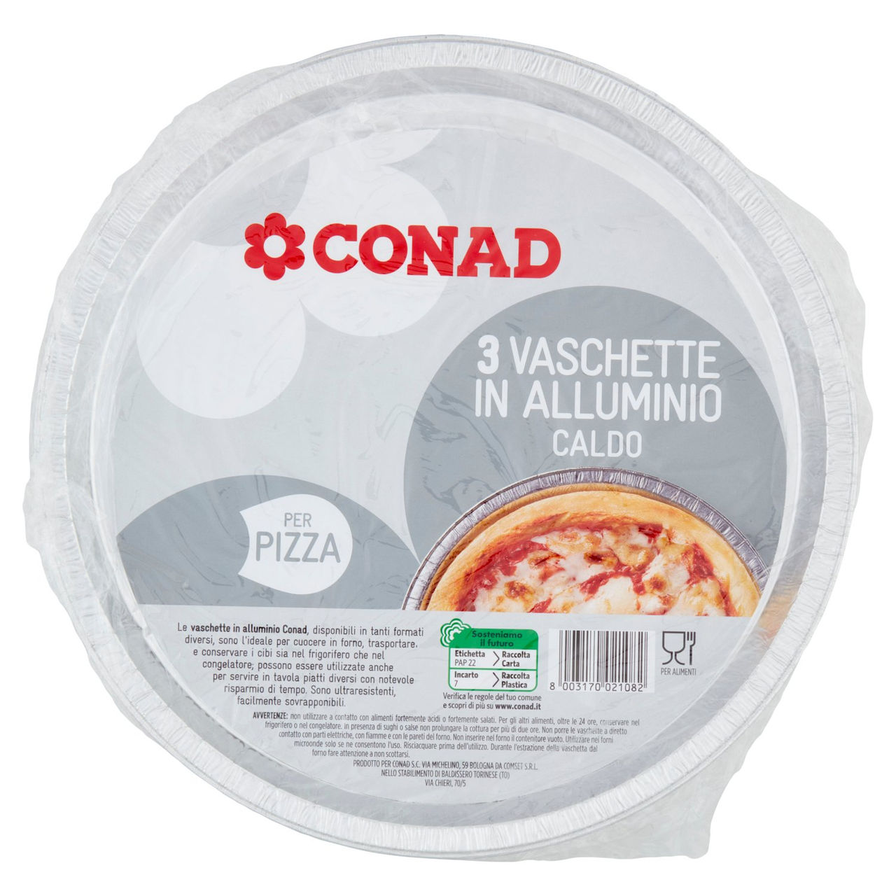 Vaschette in Alluminio Per Pizza 3 pz Conad online