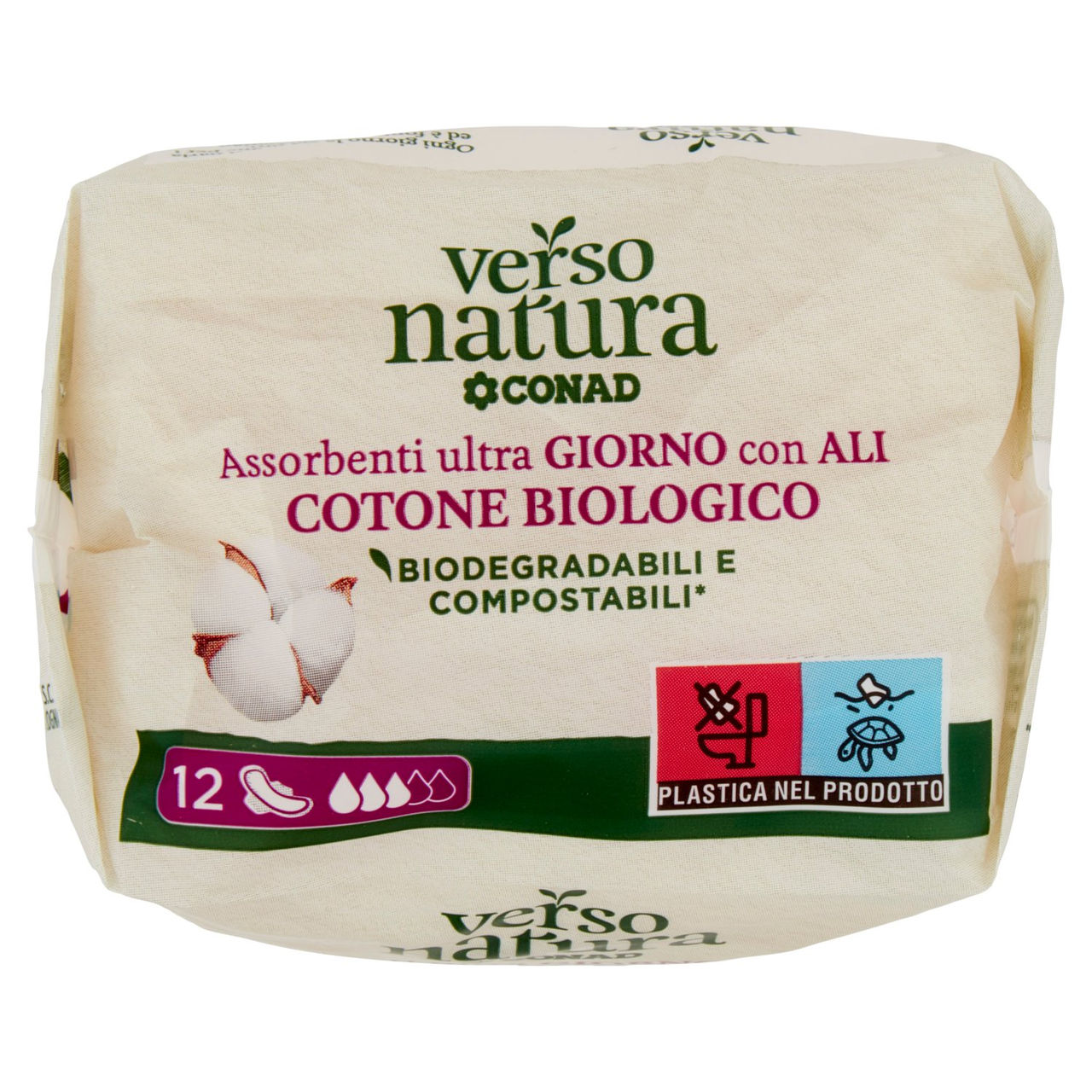 CONAD VERSO NATURA Assorbenti ultra Giorno con Ali Cotone Biologico 12 pz