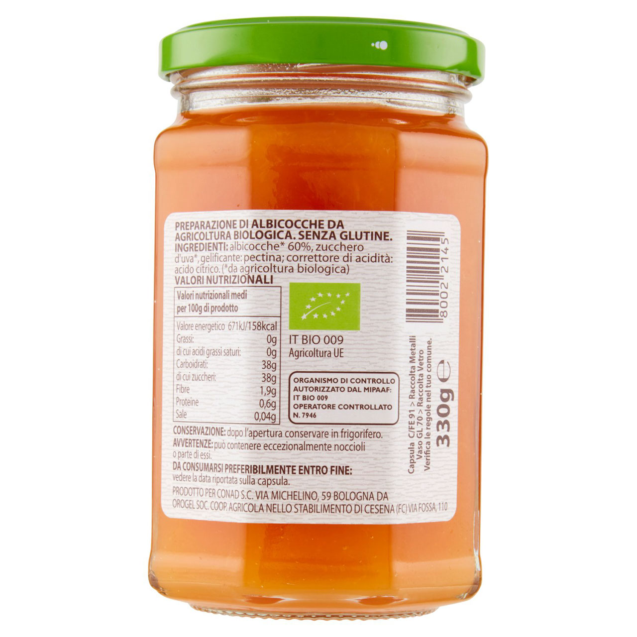 Marmellata di Albicocche Biologiche Conad online