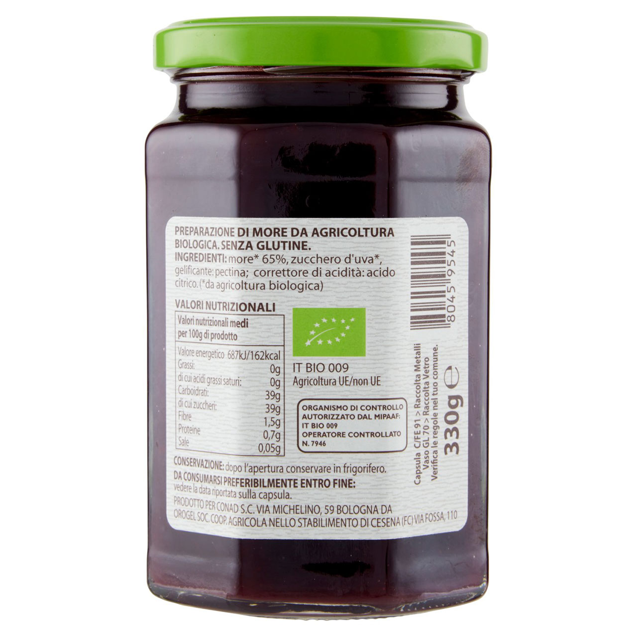 Marmellata di More Biologiche Conad online