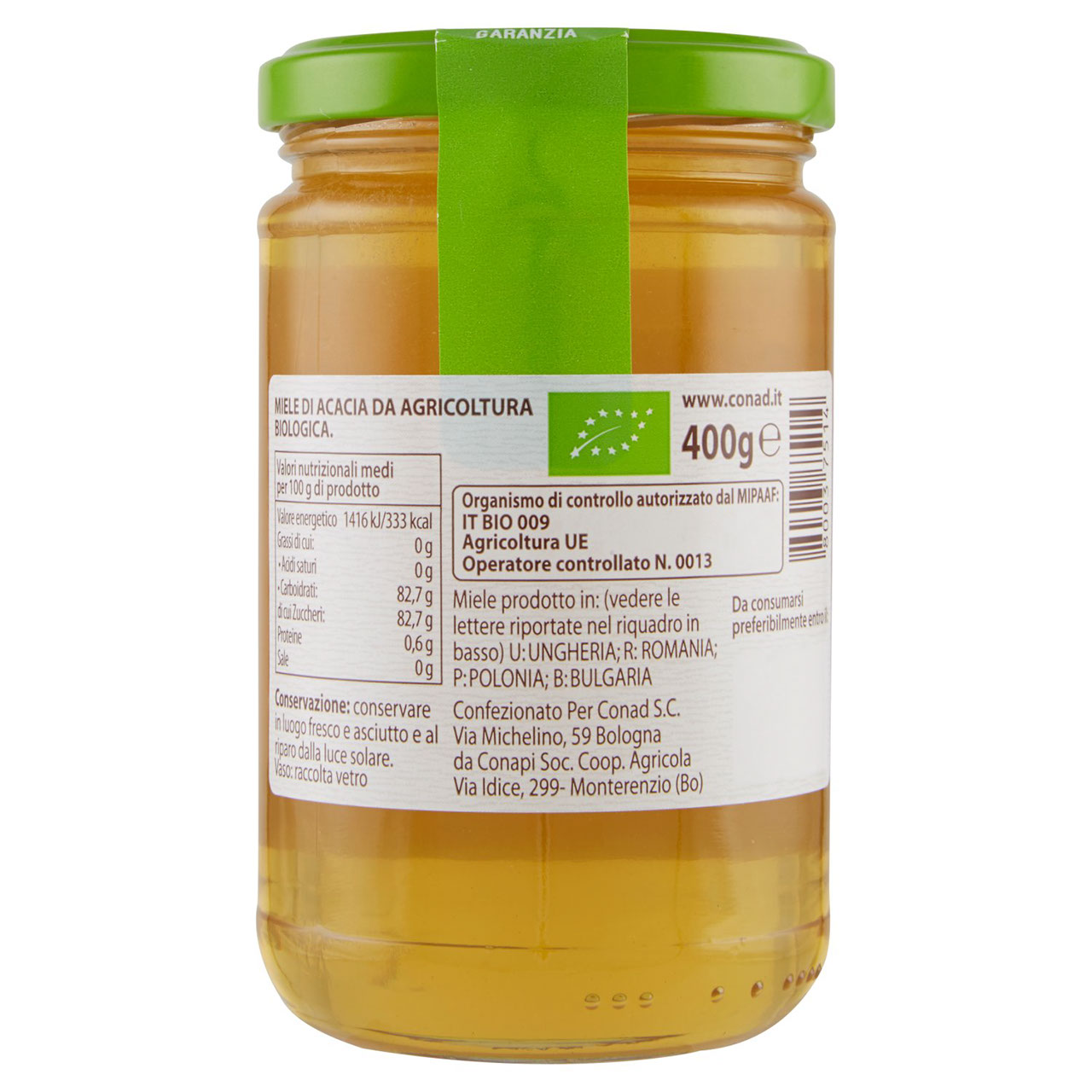 Miele di Acacia Biologico 400g Conad