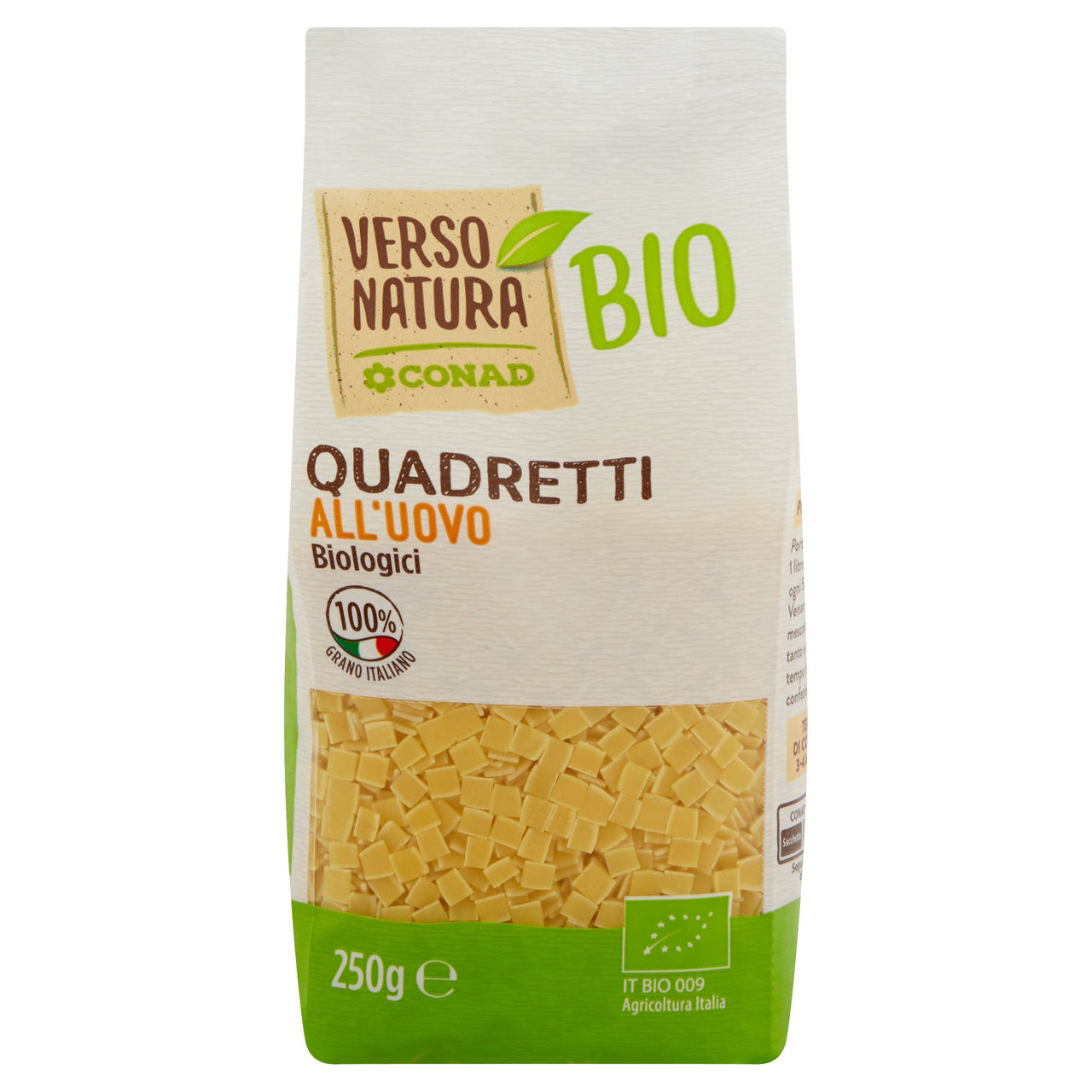 CONAD VERSO NATURA Bio Quadretti all'Uovo Biologici 250 g