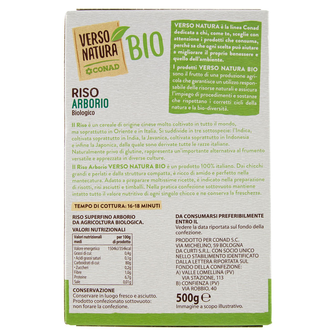 Bio Riso Arborio Biologico 500g Conad