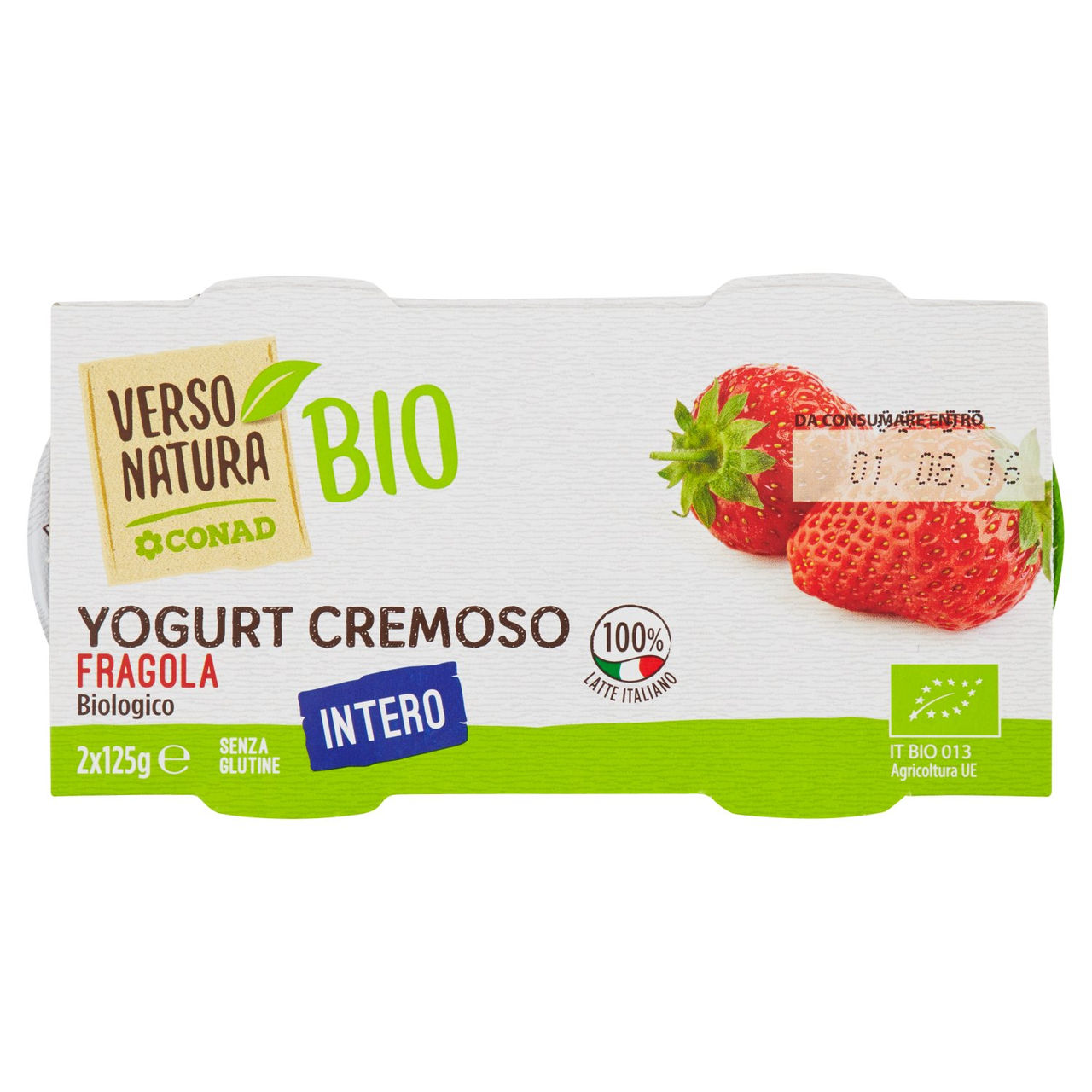 Yogurt Biologico Fragola 2x125g Conad