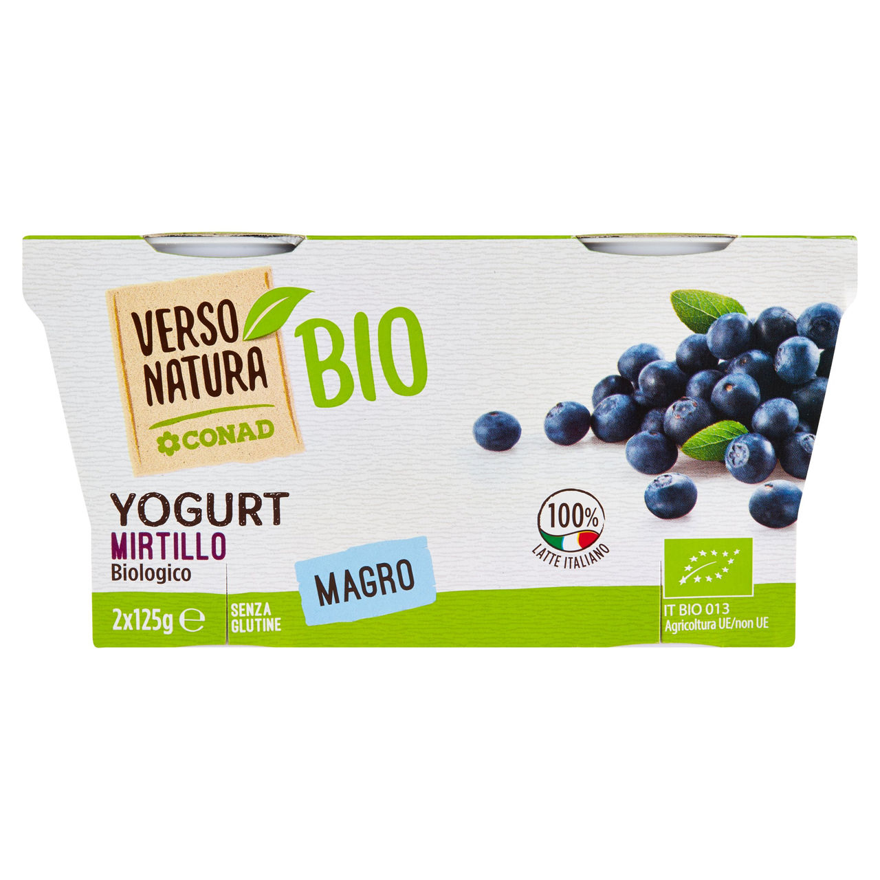 Bio Yogurt Magro Mirtillo Biologico 2x125g Conad