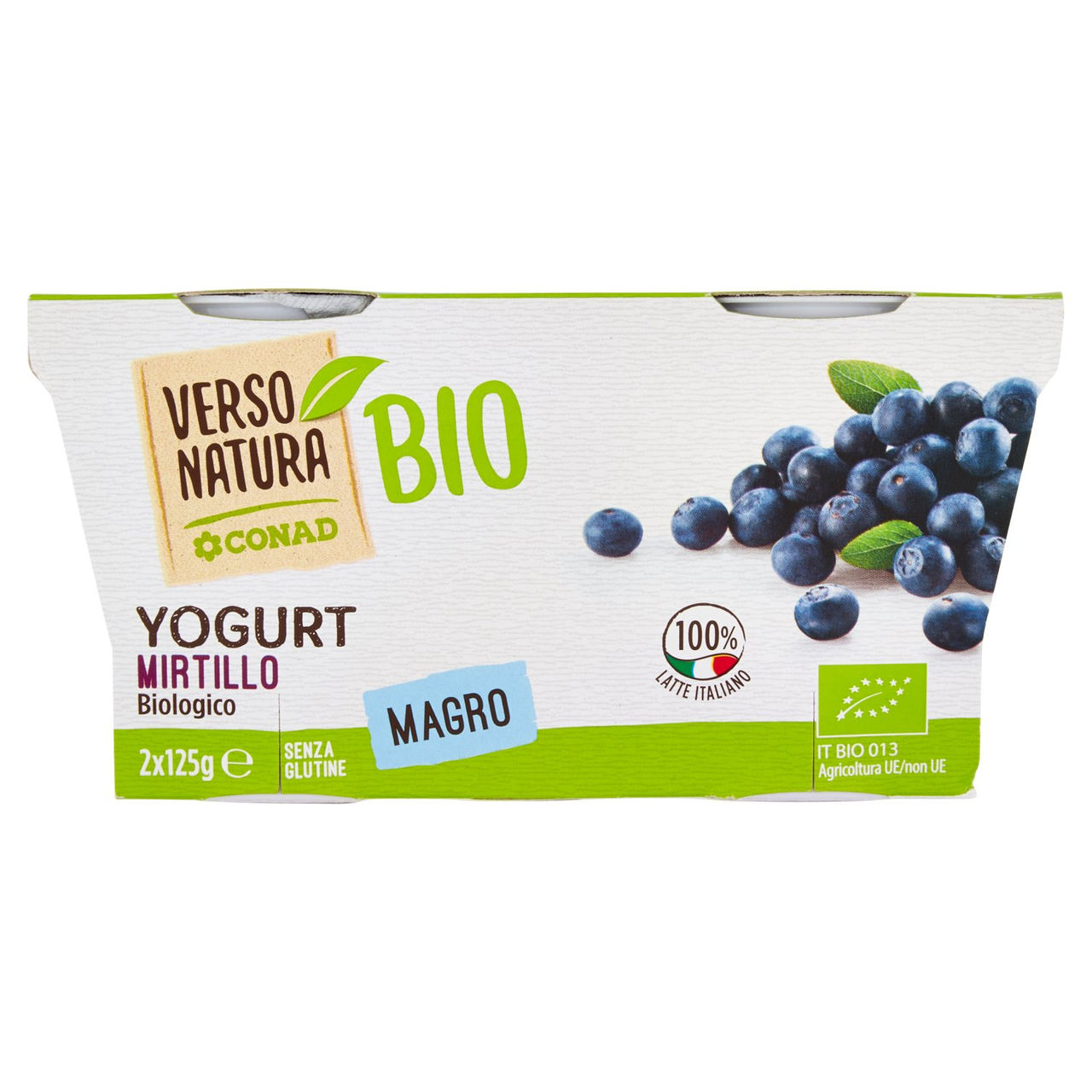 Bio Yogurt Magro Mirtillo Biologico 2x125g Conad