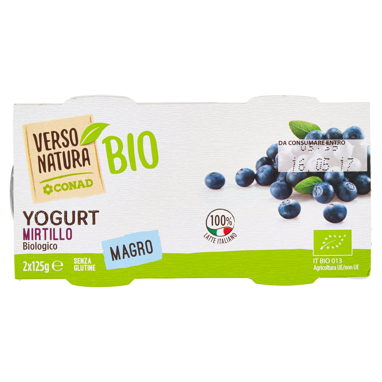 Bio Yogurt Magro Mirtillo Biologico 2x125g Conad