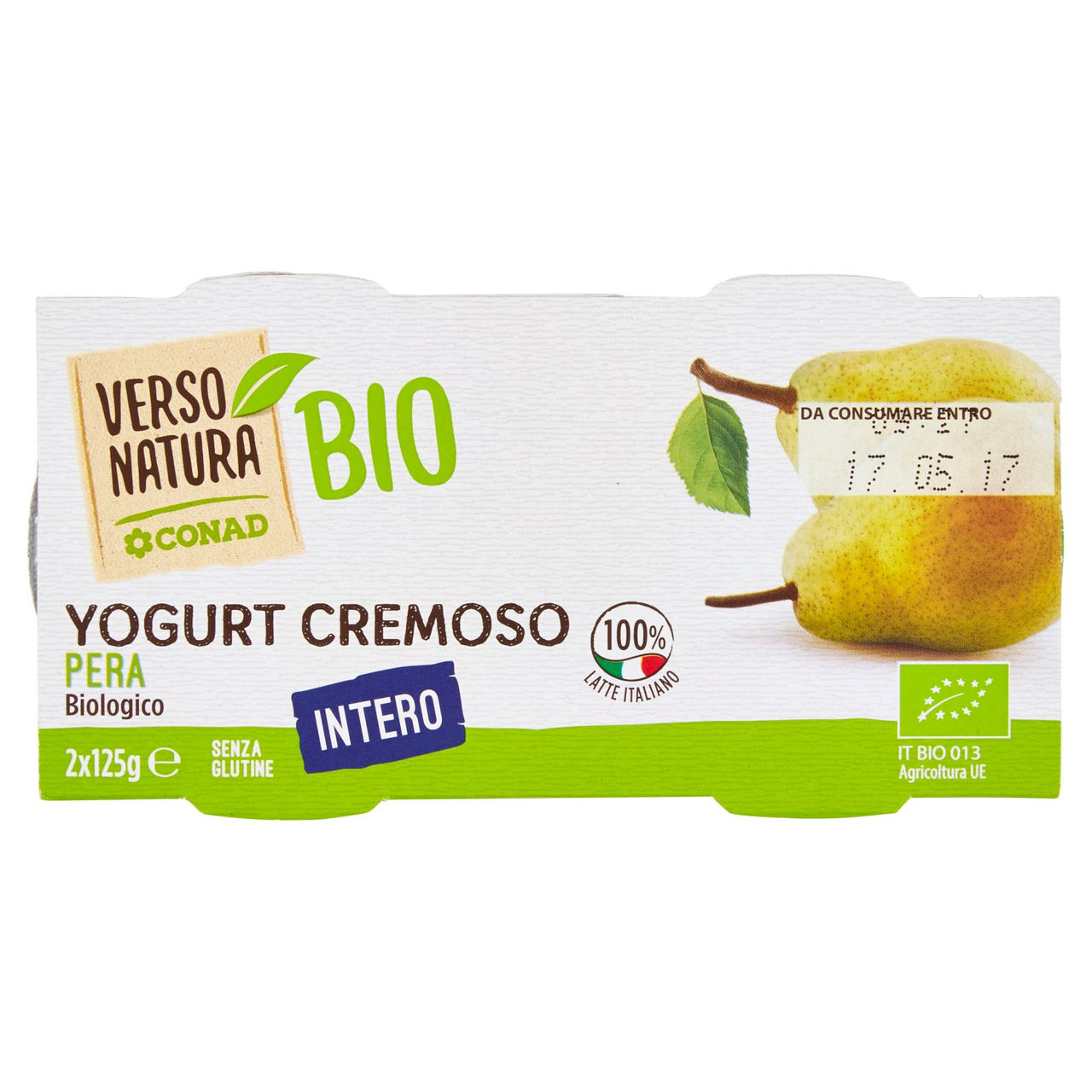 Bio Yogurt Intero Biologico alla Pera 2x125g Conad