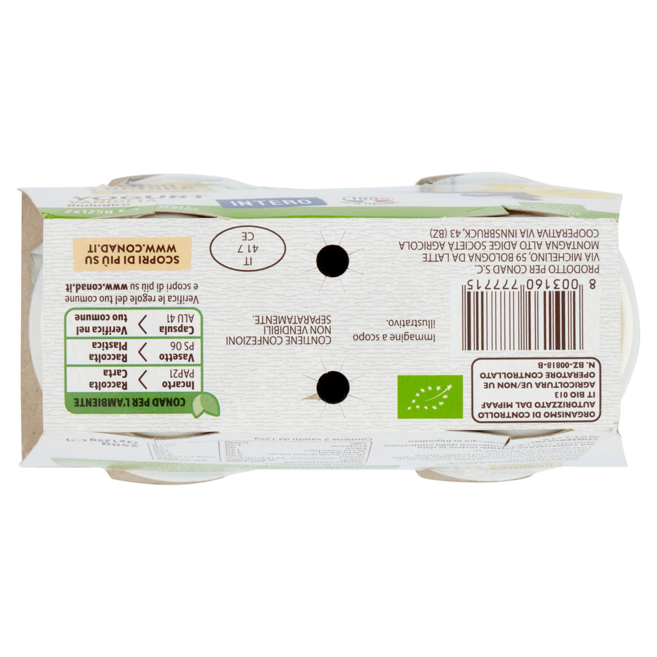 Yogurt Vaniglia Biologico Intero Conad online