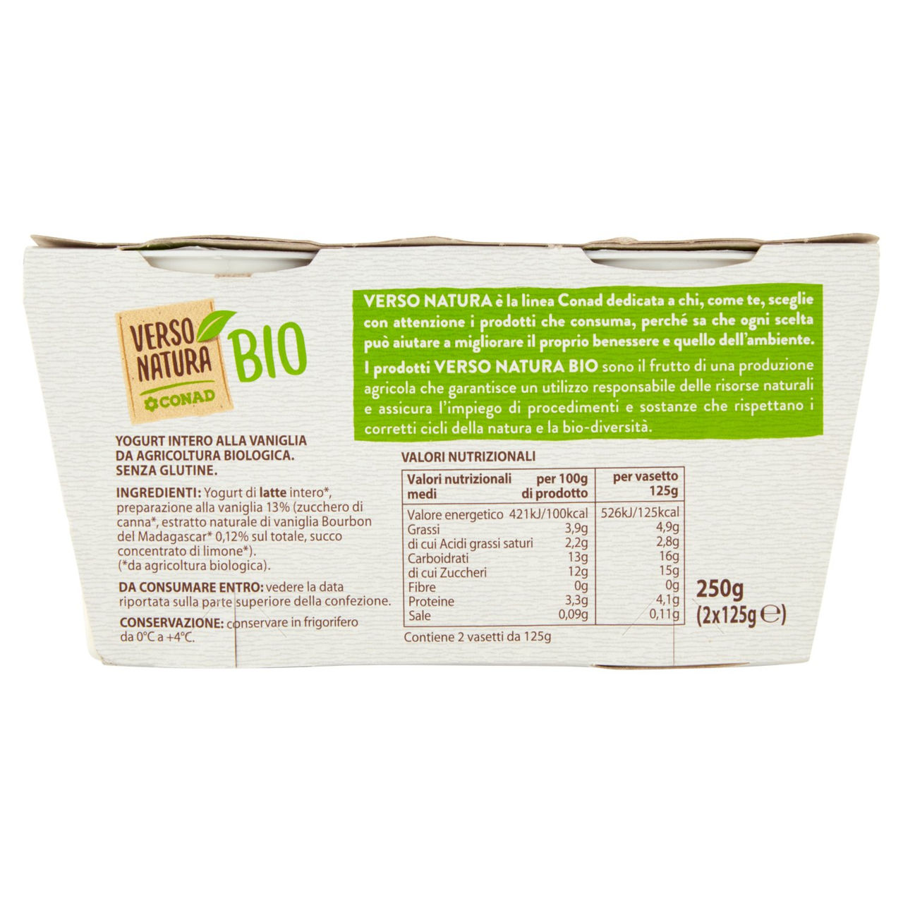 Yogurt Vaniglia Biologico Intero Conad online