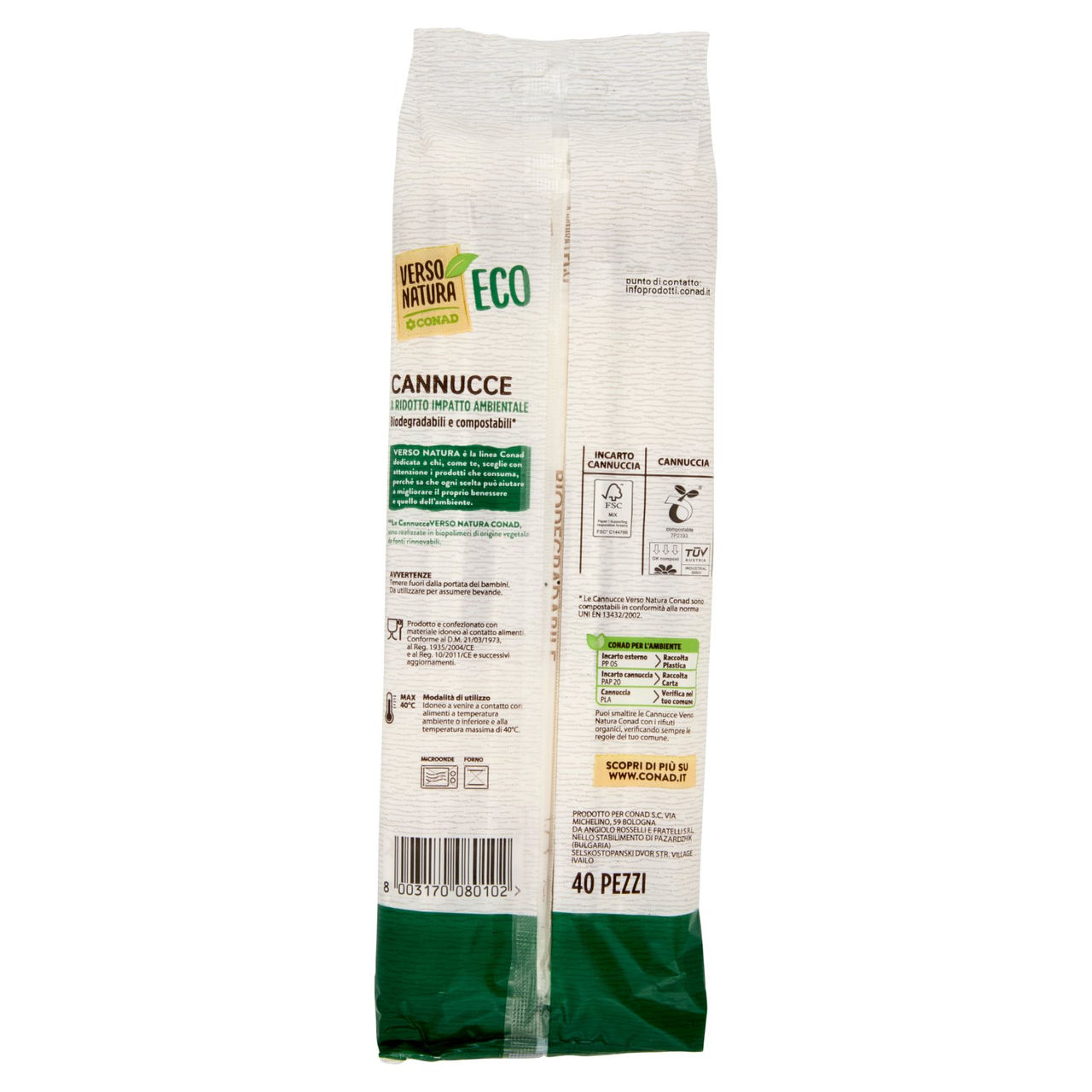 Cannucce Ecologiche 40pz Conad in vendita online