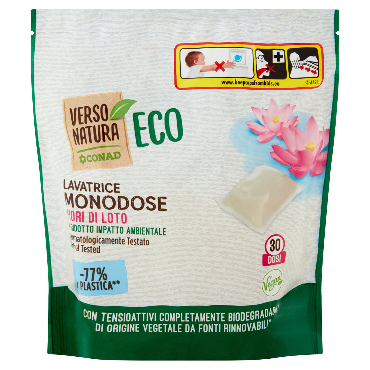 CONAD VERSO NATURA Eco Lavatrice Monodose Fiori di Loto 30 x 19,4 ml