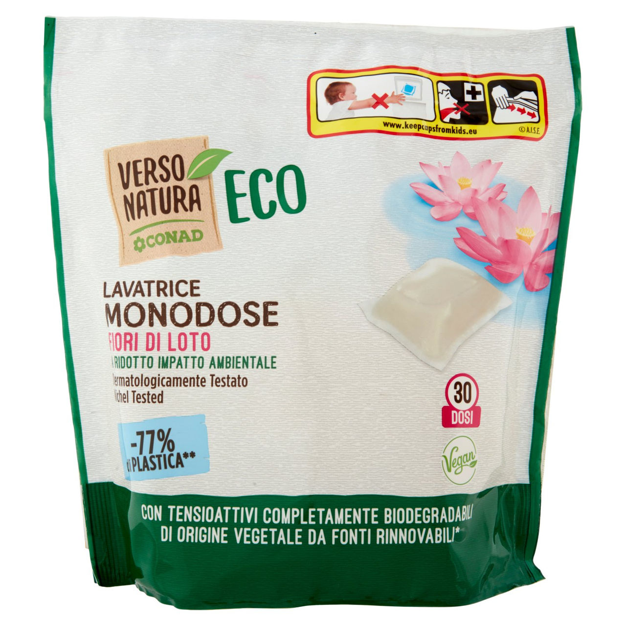 CONAD VERSO NATURA Eco Lavatrice Monodose Fiori di Loto 30 x 19,4 ml