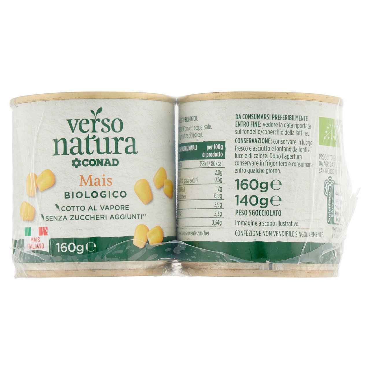 Mais Biologico 160 g x 2 Verso Natura Bio Conad