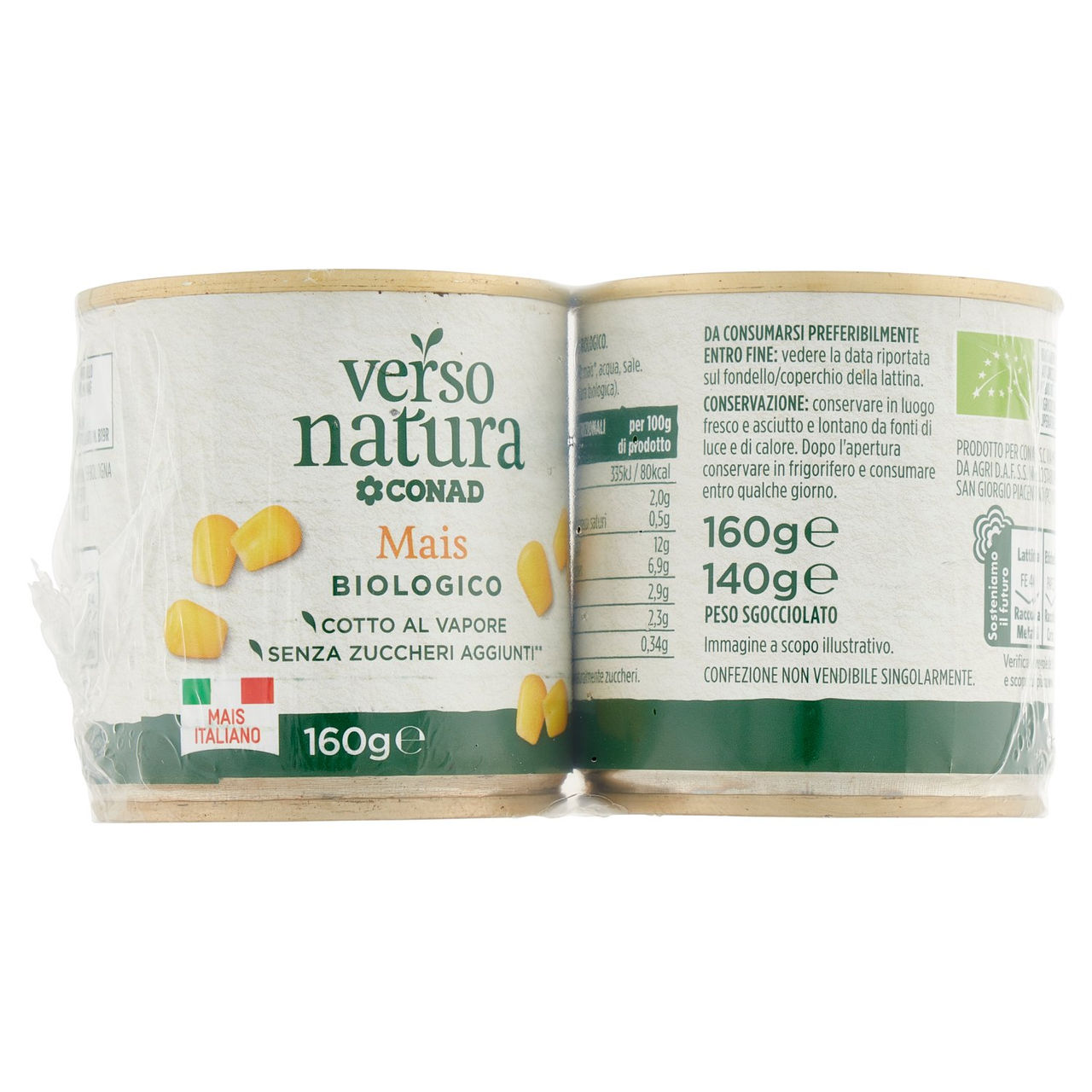 Mais Biologico 160 g x 2 Verso Natura Bio Conad