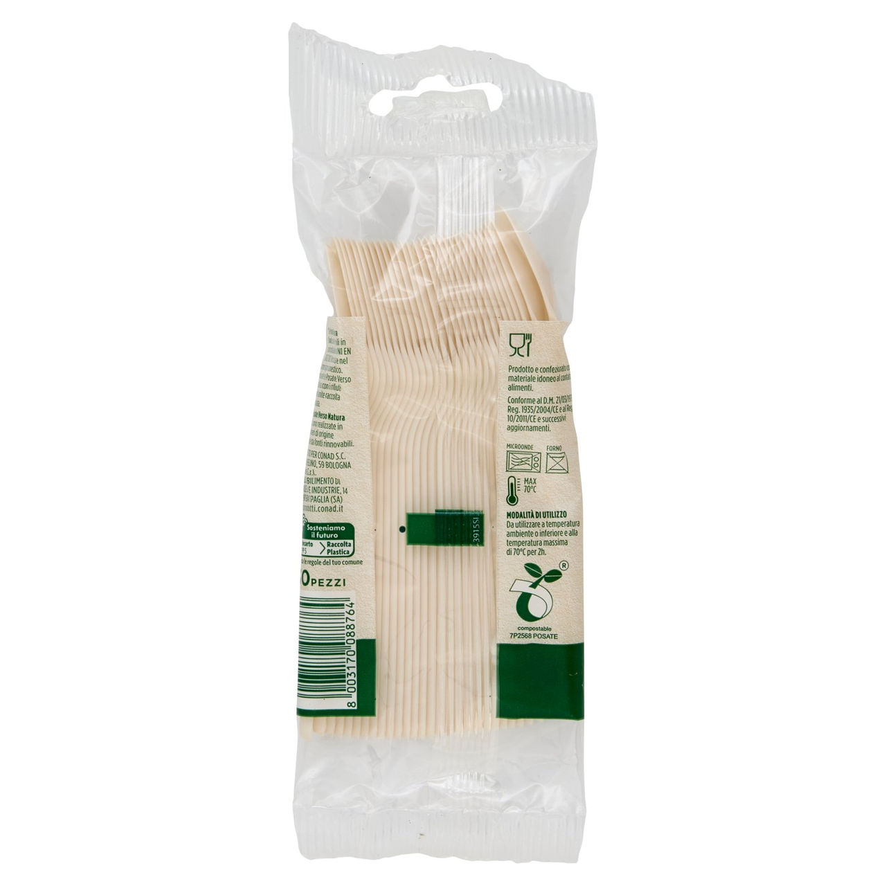 CONAD VERSO NATURA Posate Biodegradabili e Compostabili* Cucchiaini 30 pz
